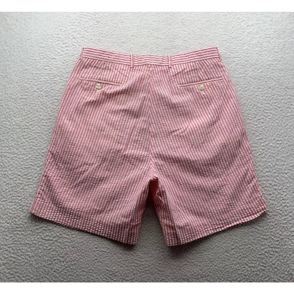 VTG Fairway & Green Seersucker Shorts Mens 36 (Tag 35) 8" Pink White Golf Preppy - Picture 3 of 8